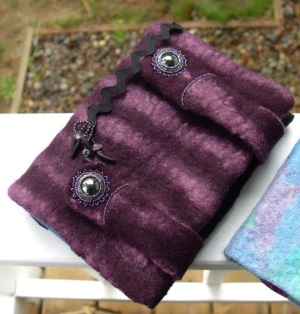 Purple Felted Book Cover
